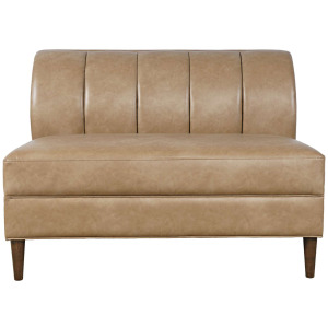 Ruston Modern Banquette Faux Leather Sectional Two Seat Bench