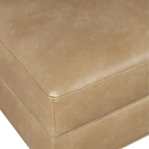 Ruston Modern Banquette Faux Leather Sectional Three Seat Bench