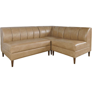 Ruston Modern Banquette Faux Leather Sectional With Four Seats And Corner Wedge