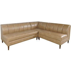 Ruston Modern Banquette Faux Leather Sectional With Five Seats And Corner Wedge