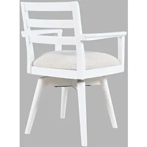 Axis Mid-Century Modern Upholstered Ladderback Swivel Dining Chairs Set Of 2