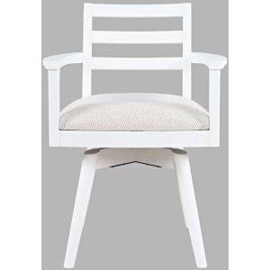 Axis Mid-Century Modern Upholstered Ladderback Swivel Dining Chairs Set Of 2