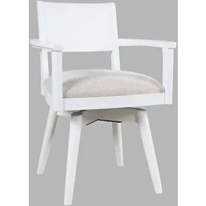 Axis Mid-Century Modern Upholstered Swivel Panel Dining Chairs Set Of 2