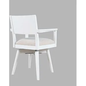 Axis Mid-Century Modern Upholstered Swivel Panel Dining Chairs Set Of 2