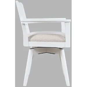Axis Mid-Century Modern Upholstered Swivel Panel Dining Chairs Set Of 2