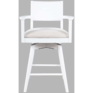 Axis Mid-Century Modern Upholstered Swivel Panel Barstools Set Of 2