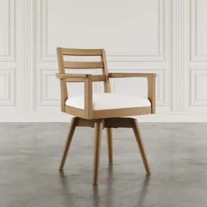 Axis Mid-Century Modern Upholstered Ladderback Swivel Dining Chairs Set Of 2