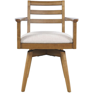 Axis Mid-Century Modern Upholstered Ladderback Swivel Dining Chairs Set Of 2