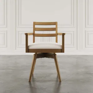 Axis Mid-Century Modern Upholstered Ladderback Swivel Dining Chairs Set Of 2