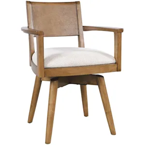 Axis Mid-Century Modern Upholstered Swivel Panel Dining Chairs Set Of 2