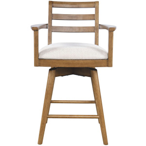 Axis Mid-Century Modern Upholstered Ladderback Swivel Barstools Set Of 2