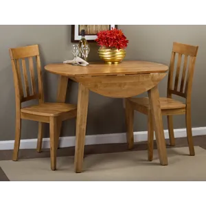 Simplicity Solid Wood Classic Round Drop-Leaf Table