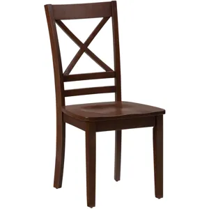 Simplicity 3-Piece Solid Wood Drop-Leaf Extension Dining Set With X-Back Chairs