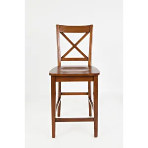 Simplicity Solid Wood Classic X-Back Counter Stool(Set Of 2)