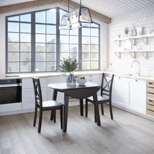 Simplicity Solid Wood Classic Round Drop-Leaf Table