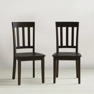 Simplicity Solid Wood Classic Slat Back Dining Chair(Set Of 2)