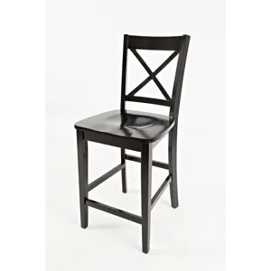 Simplicity Solid Wood Classic X-Back Counter Stool(Set Of 2)