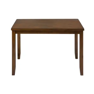 Rustic Brown Five Piece Dining Set Table With Four Faux Leather Chairs