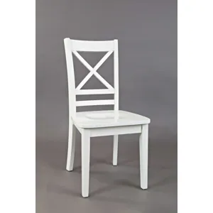 Simplicity 3-Piece Solid Wood Drop-Leaf Extension Dining Set With X-Back Chairs