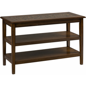 Baroque Brown Mosaic Inlay 2-Shelf Sofa Table