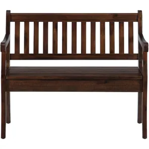 Urban Lodge Brown Storage Bench with Slat Back