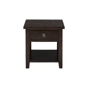 Kona Grove Distressed Rustic Solid Acacia Square End Table