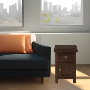 Kona Grove Distressed Rustic Solid Acacia Cabinet Chairside End Table With Storage