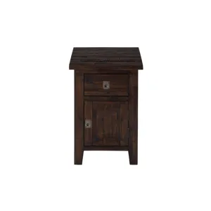 Kona Grove Distressed Rustic Solid Acacia Cabinet Chairside End Table With Storage