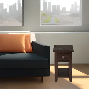 Kona Grove Distressed Rustic Solid Acacia Chairside End Table With Shelf