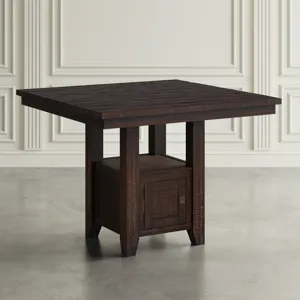 Kona Grove Distressed Rustic Solid Wood 48\" Square Pub Table With Storage Base