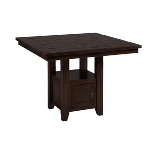 Kona Grove Distressed Rustic Solid Wood 48\" Square Pub Table With Storage Base