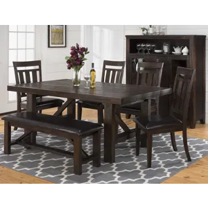 Kona Grove 79\" Distressed Rustic Solid Wood Trestle Dining Table