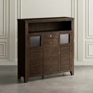 Kona Grove Distressed Rustic Solid Acacia Cabinet