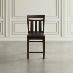 Kona Grove Distressed Rustic Solid Acacia Upholstered Slat-Back Barstool(Set Of 2)