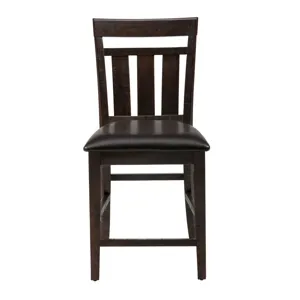Kona Grove Distressed Rustic Solid Acacia Upholstered Slat-Back Barstool(Set Of 2)