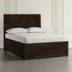 Kona Grove Distressed Rustic Solid Acacia Storage Bed - King