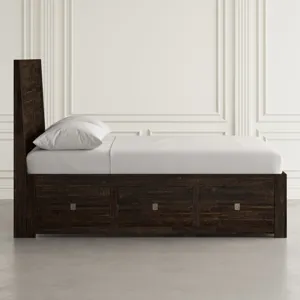 Kona Grove Distressed Rustic Solid Acacia Storage Bed - King