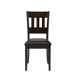 Dark Rustic Prairie Five Piece Dining Set Table And 4 Faux Leather Chairs