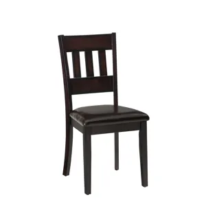 Dark Rustic Prairie Five Piece Dining Set Table And 4 Faux Leather Chairs