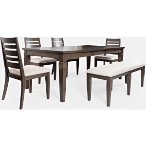 Lincoln Square 6 PC Table, Bench and Chair Set
