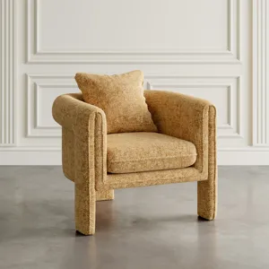 Adley Modern Upholstered Vintage Accent Armchair With Pillow