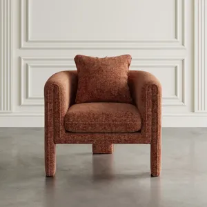 Adley Modern Upholstered Vintage Accent Armchair With Pillow
