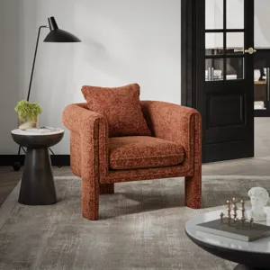 Adley Modern Upholstered Vintage Accent Armchair With Pillow
