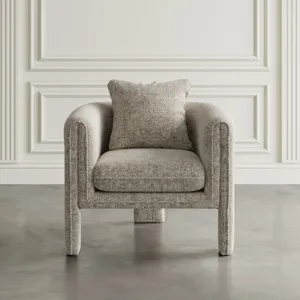 Adley Modern Upholstered Vintage Accent Armchair With Pillow