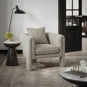 Adley Modern Upholstered Vintage Accent Armchair With Pillow