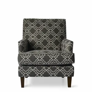 Aubrey Contemporary Geometric Upholstered Accent Chair With Nailhead Trim