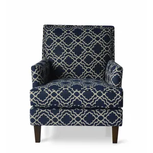 Aubrey Contemporary Geometric Upholstered Accent Chair With Nailhead Trim