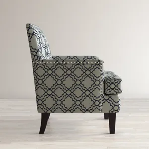 Aubrey Contemporary Geometric Upholstered Accent Chair With Nailhead Trim