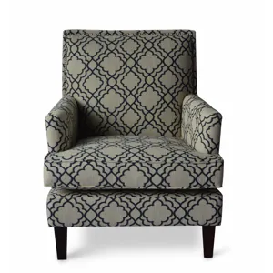 Aubrey Contemporary Geometric Upholstered Accent Chair With Nailhead Trim