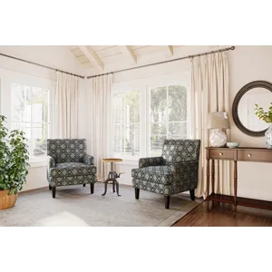 Aubrey Contemporary Geometric Upholstered Accent Chair With Nailhead Trim